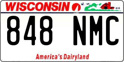 WI license plate 848NMC
