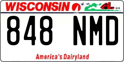 WI license plate 848NMD