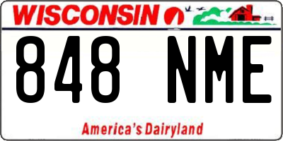 WI license plate 848NME