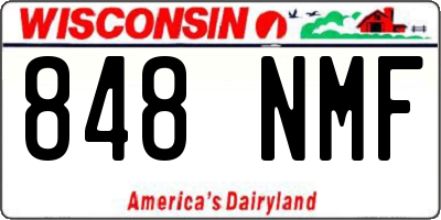 WI license plate 848NMF