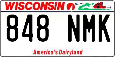 WI license plate 848NMK