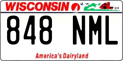 WI license plate 848NML