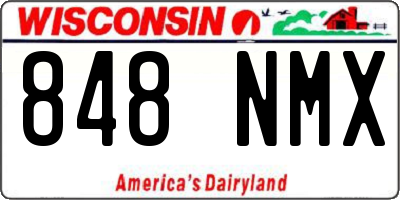 WI license plate 848NMX