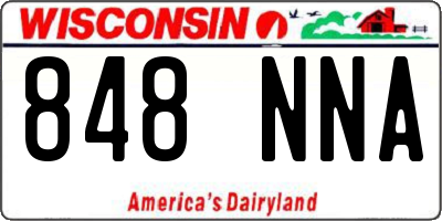 WI license plate 848NNA