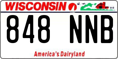 WI license plate 848NNB