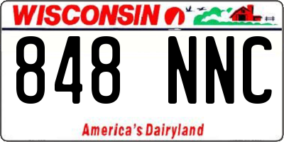 WI license plate 848NNC