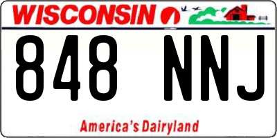 WI license plate 848NNJ