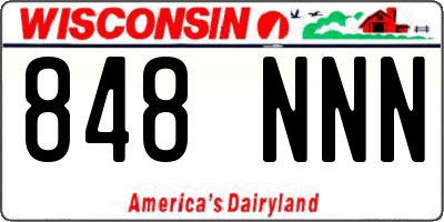 WI license plate 848NNN