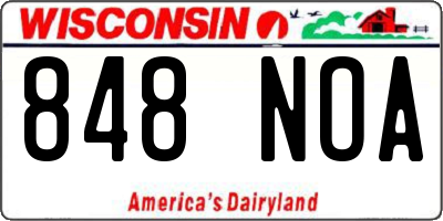 WI license plate 848NOA