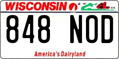 WI license plate 848NOD