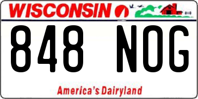 WI license plate 848NOG