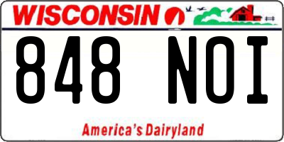 WI license plate 848NOI