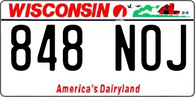 WI license plate 848NOJ