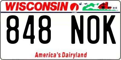 WI license plate 848NOK