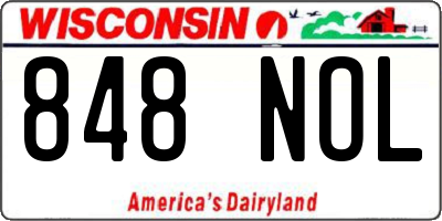 WI license plate 848NOL