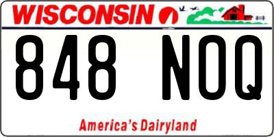 WI license plate 848NOQ