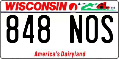 WI license plate 848NOS