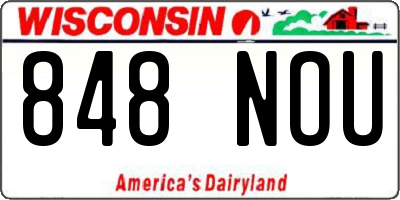 WI license plate 848NOU