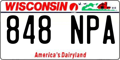WI license plate 848NPA