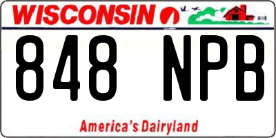 WI license plate 848NPB