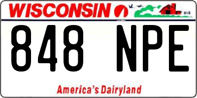 WI license plate 848NPE