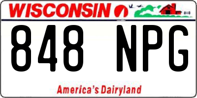 WI license plate 848NPG