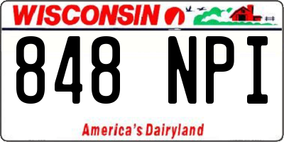 WI license plate 848NPI