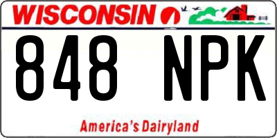 WI license plate 848NPK