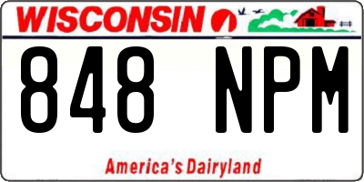 WI license plate 848NPM
