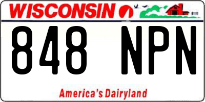 WI license plate 848NPN
