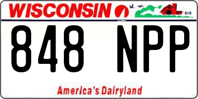 WI license plate 848NPP
