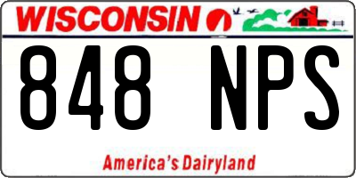 WI license plate 848NPS