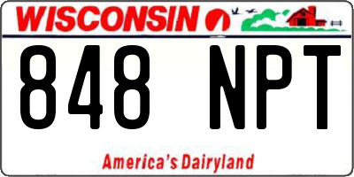 WI license plate 848NPT