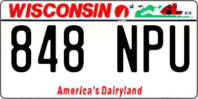 WI license plate 848NPU