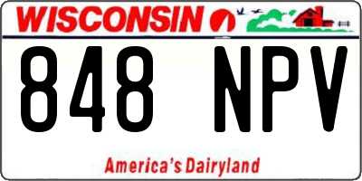 WI license plate 848NPV