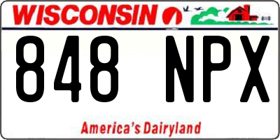 WI license plate 848NPX