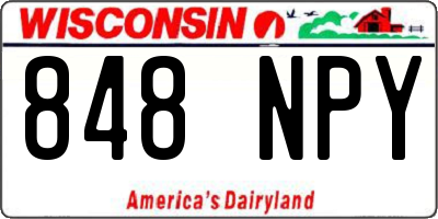 WI license plate 848NPY