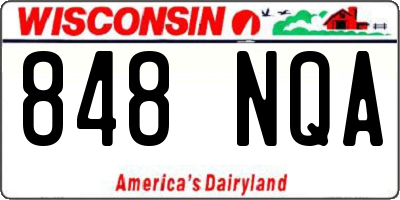 WI license plate 848NQA