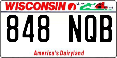 WI license plate 848NQB