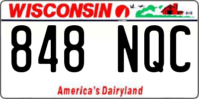 WI license plate 848NQC