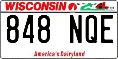 WI license plate 848NQE