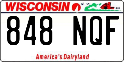 WI license plate 848NQF