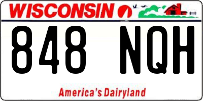 WI license plate 848NQH