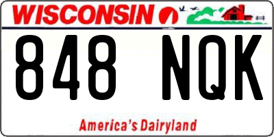 WI license plate 848NQK