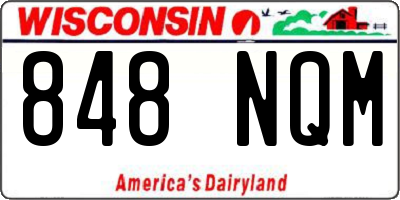 WI license plate 848NQM