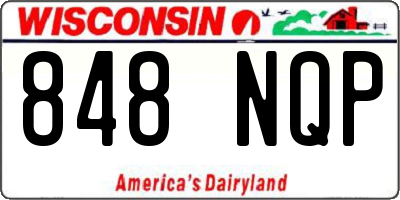 WI license plate 848NQP