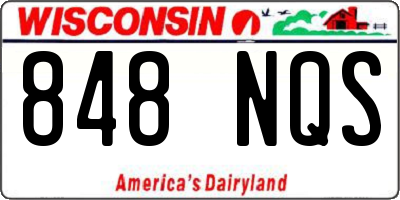 WI license plate 848NQS