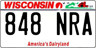 WI license plate 848NRA