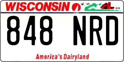 WI license plate 848NRD
