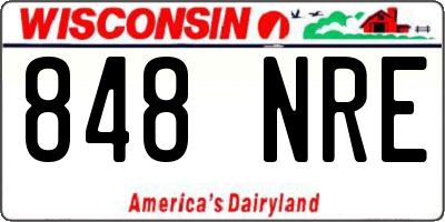 WI license plate 848NRE
